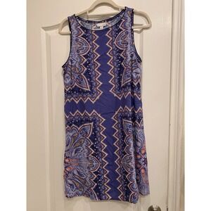 J Jill Blue Print Sleeveless Dress-Non Stretch Womens‎ Sz S Petite